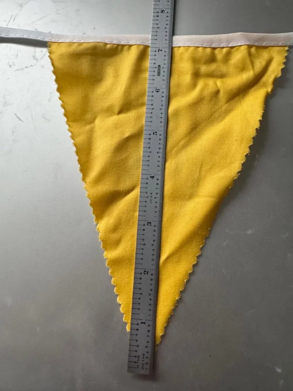 Handmade 34' Fabric pennant / bunting banner - Green, Yellow, White